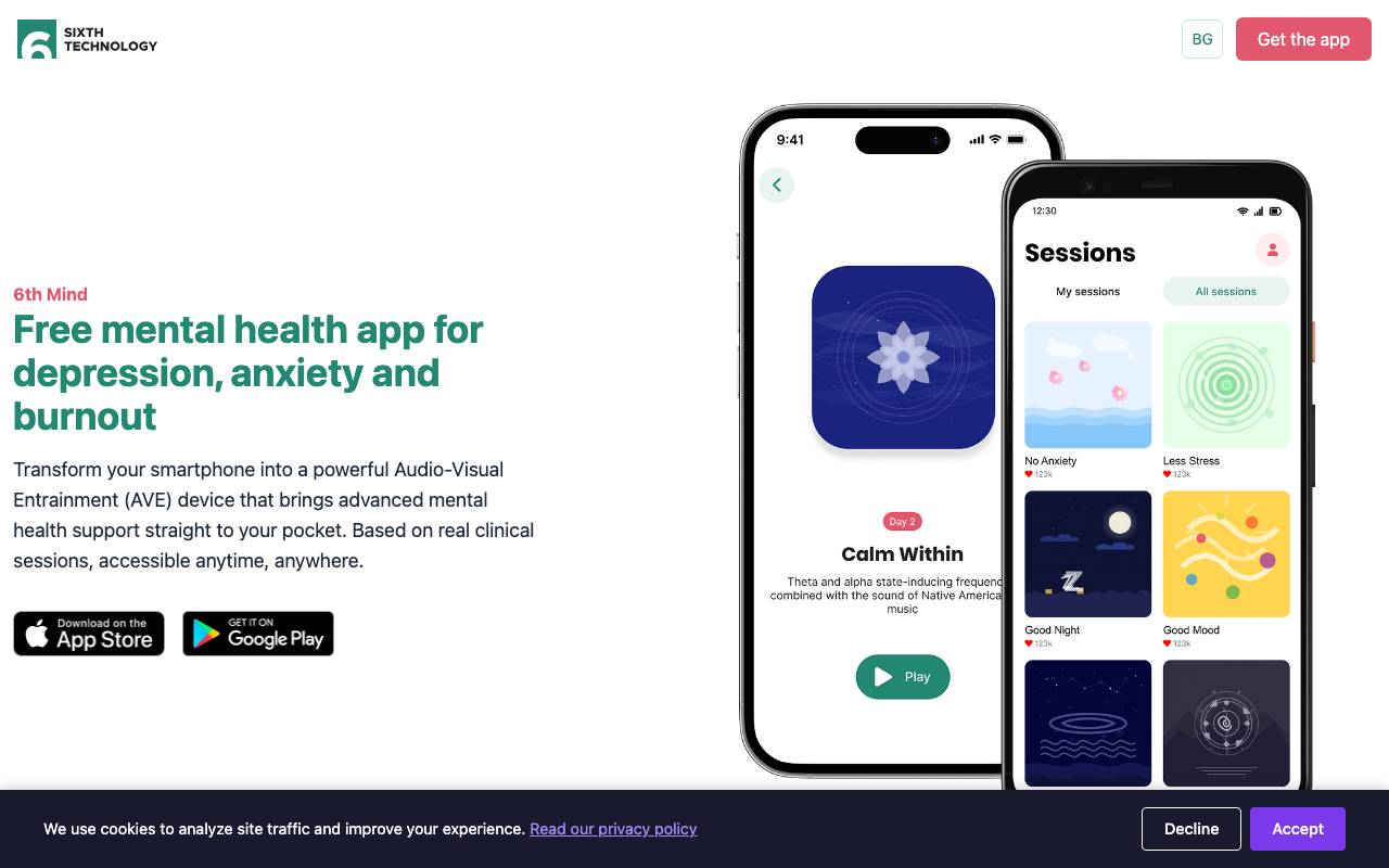 6th Mind website preview