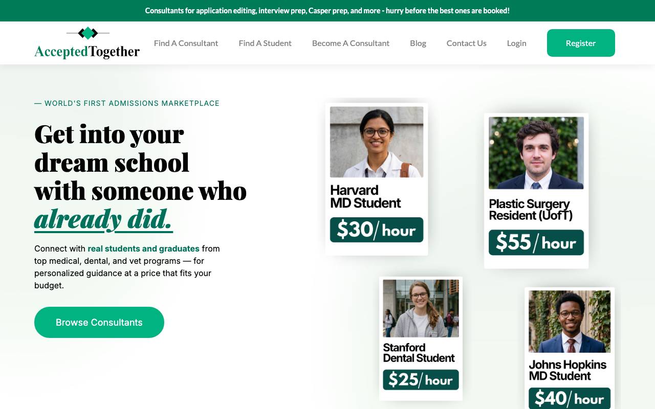 Accepted Together website preview
