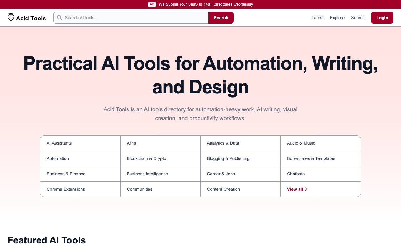 Acid Tools website preview