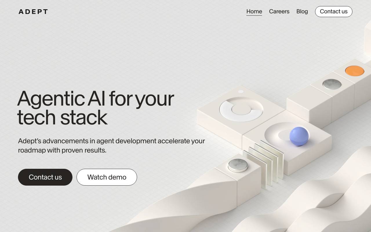 Adept AI website preview