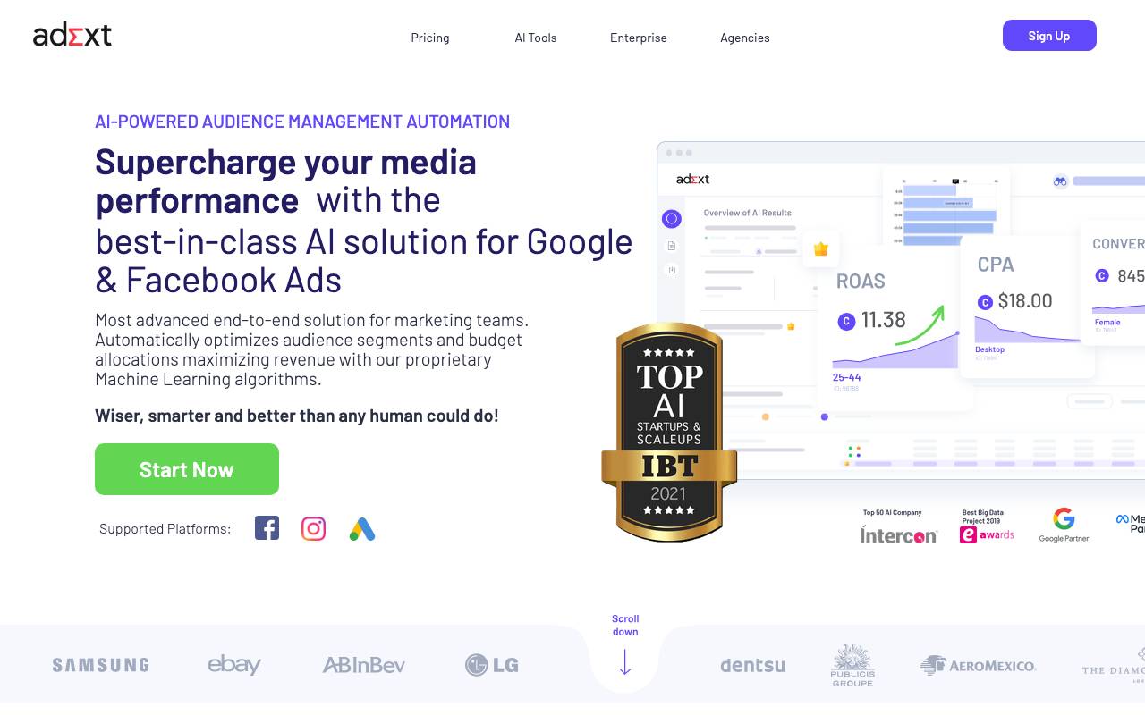 Adext Ai website preview