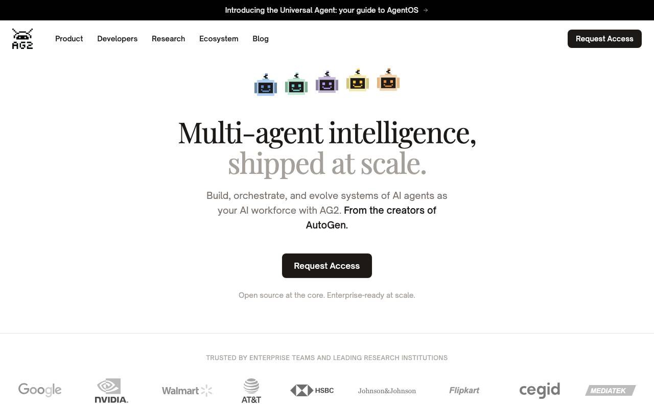 AG2 website preview