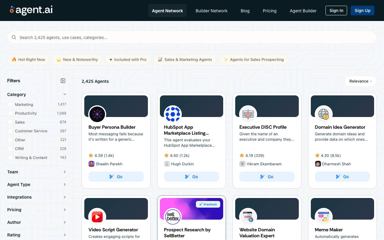 Agent.ai website preview