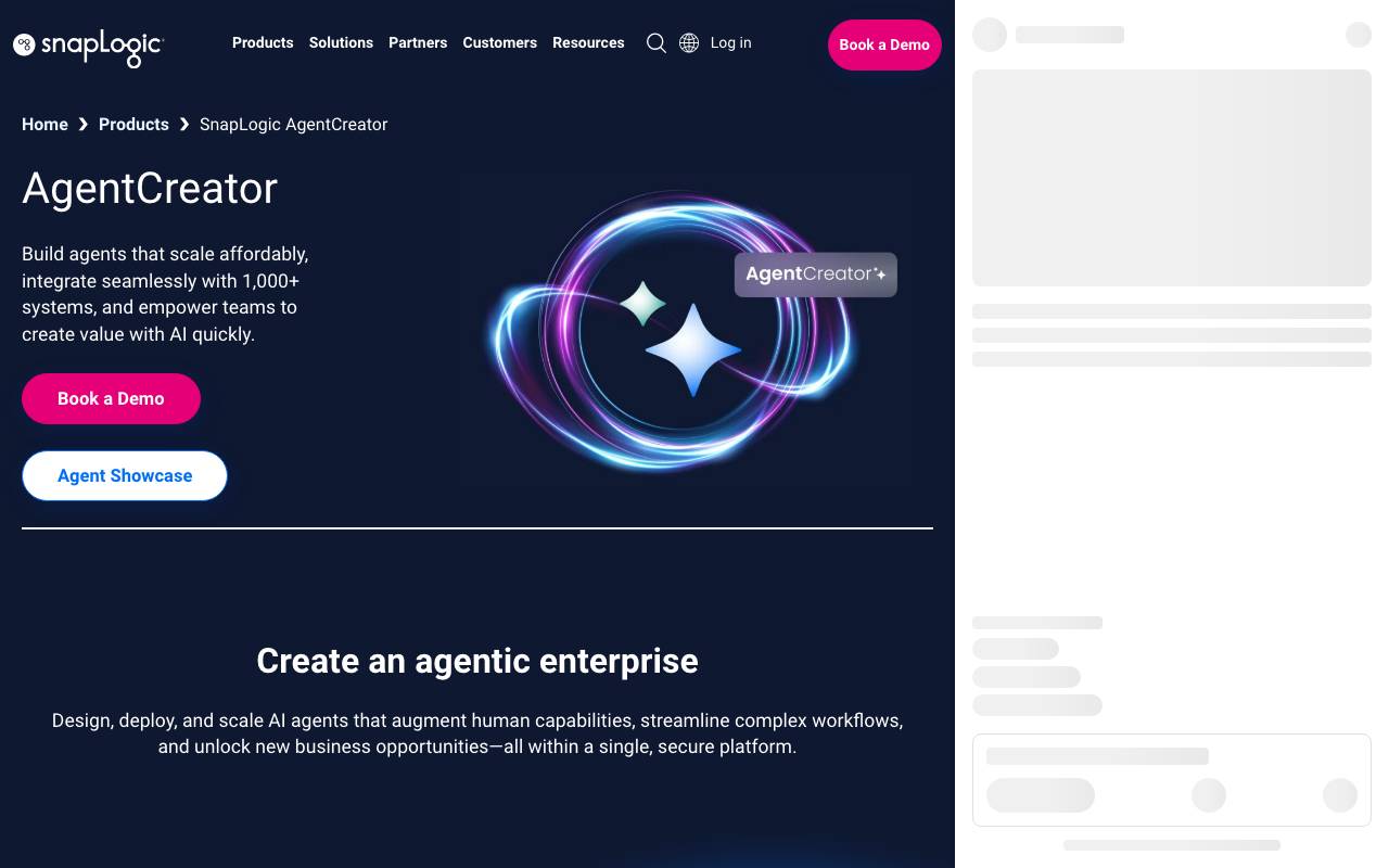 Agent Creator website preview
