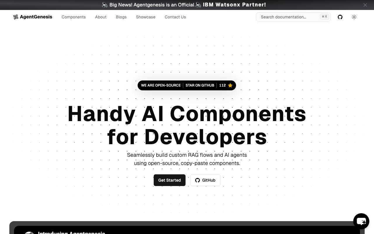 Agent Genesis website preview