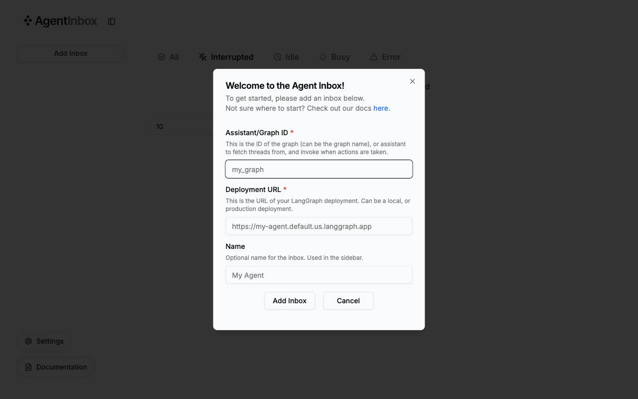 Agent Inbox UI website preview