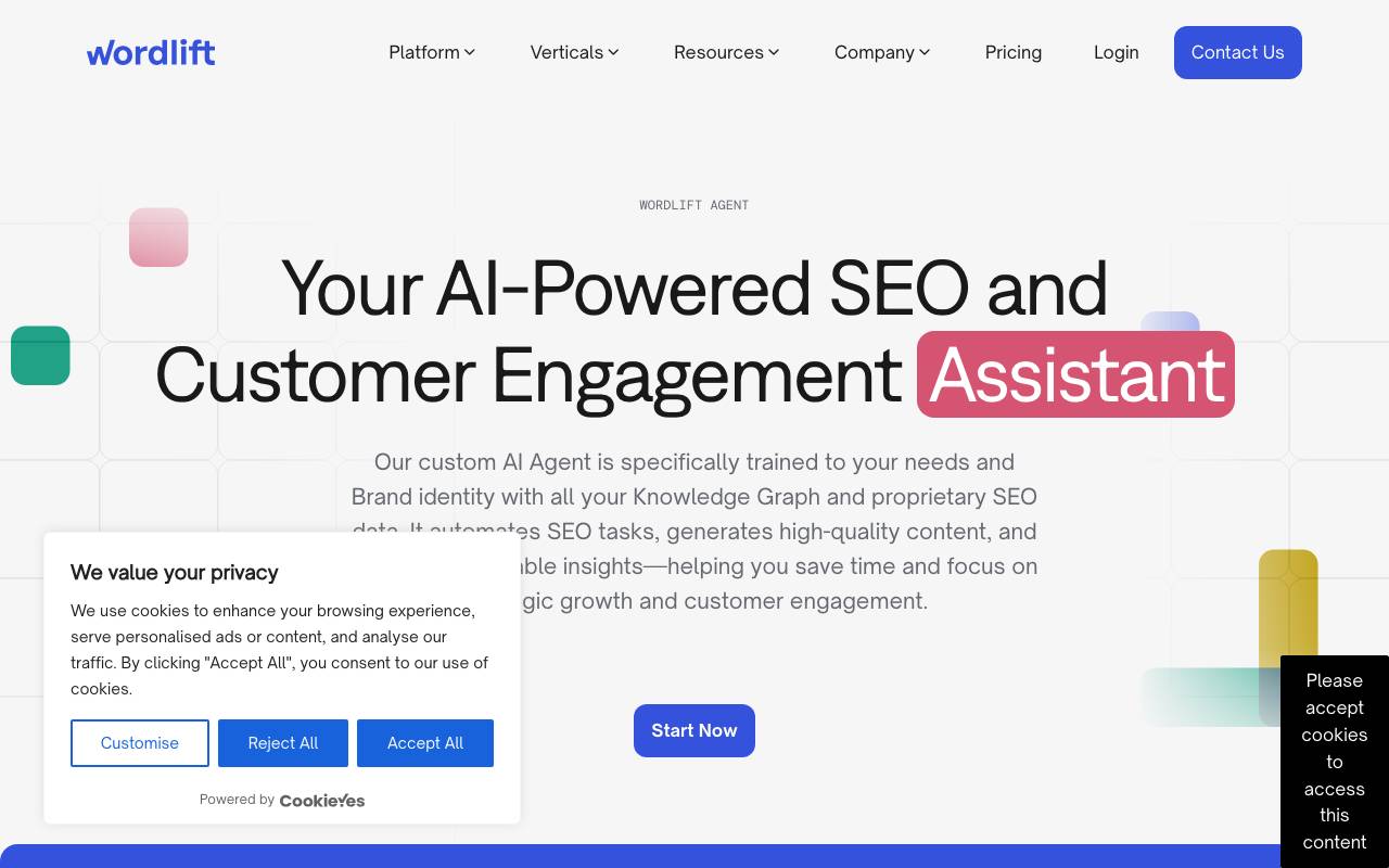 Agent WordLift website preview