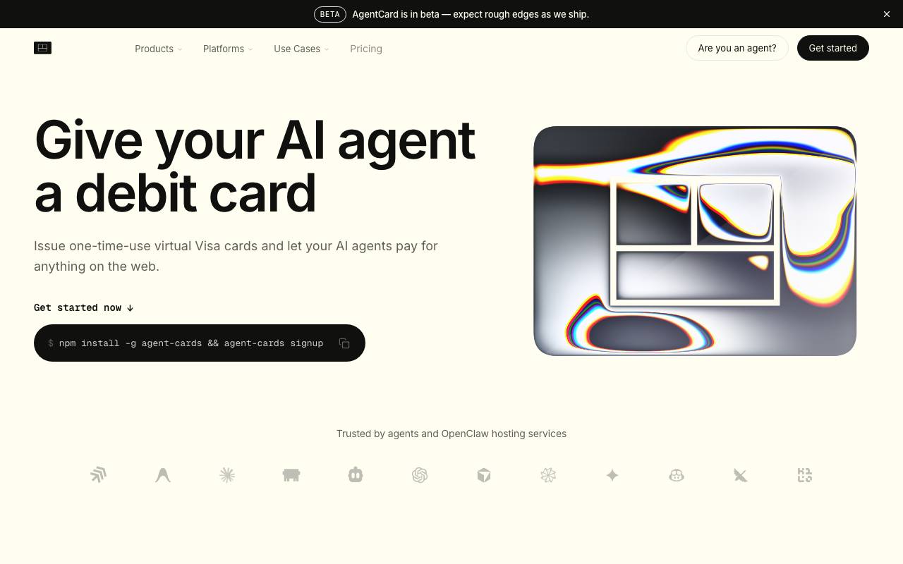 AgentCard website preview