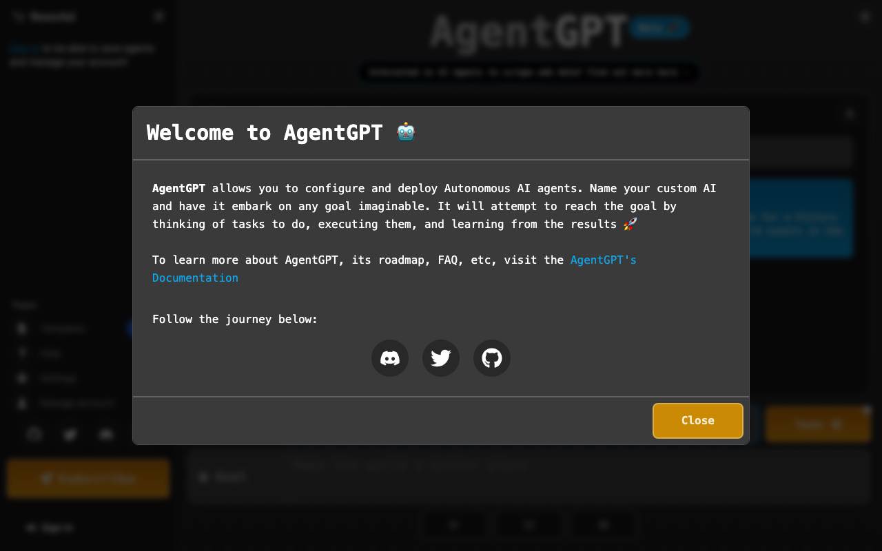AgentGPT website preview