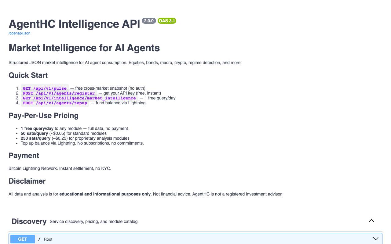 AgentHC Intelligence API website preview