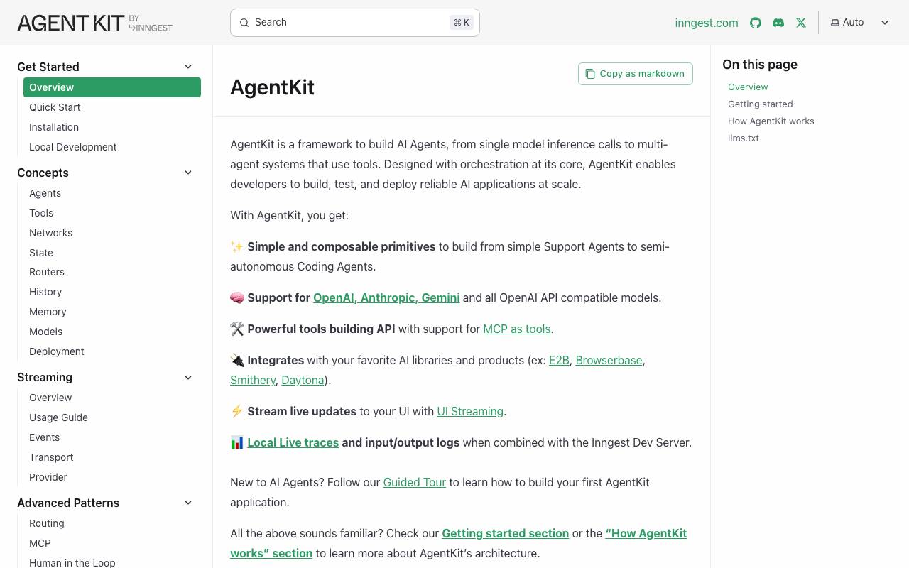 AgentKit by Inngest website preview