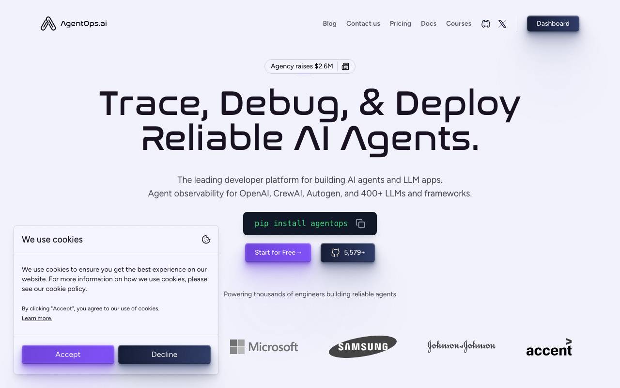 AgentOps website preview