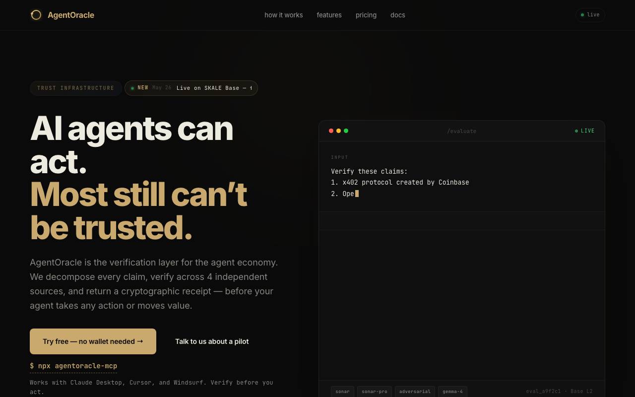 AgentOracle website preview