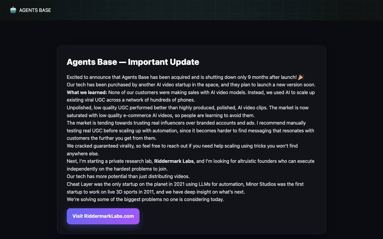 Agents Base website preview