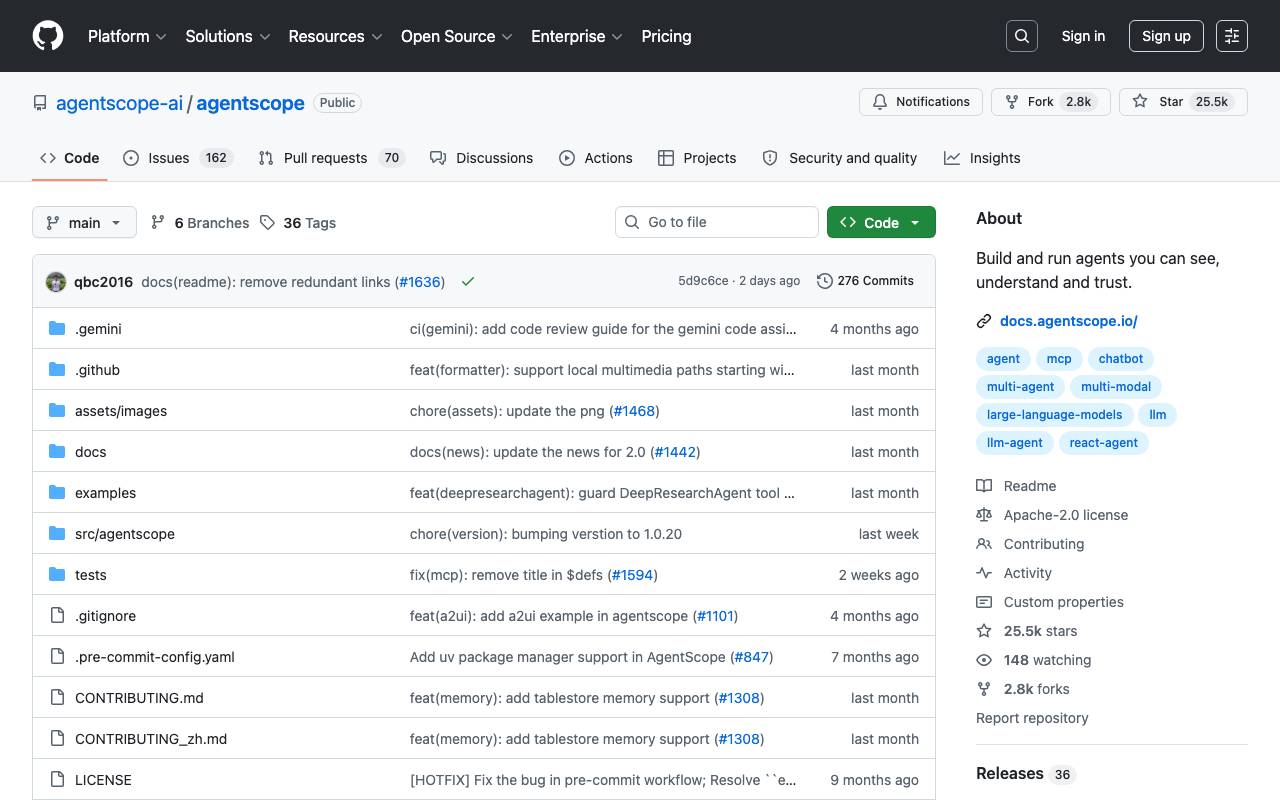 AgentScope website preview