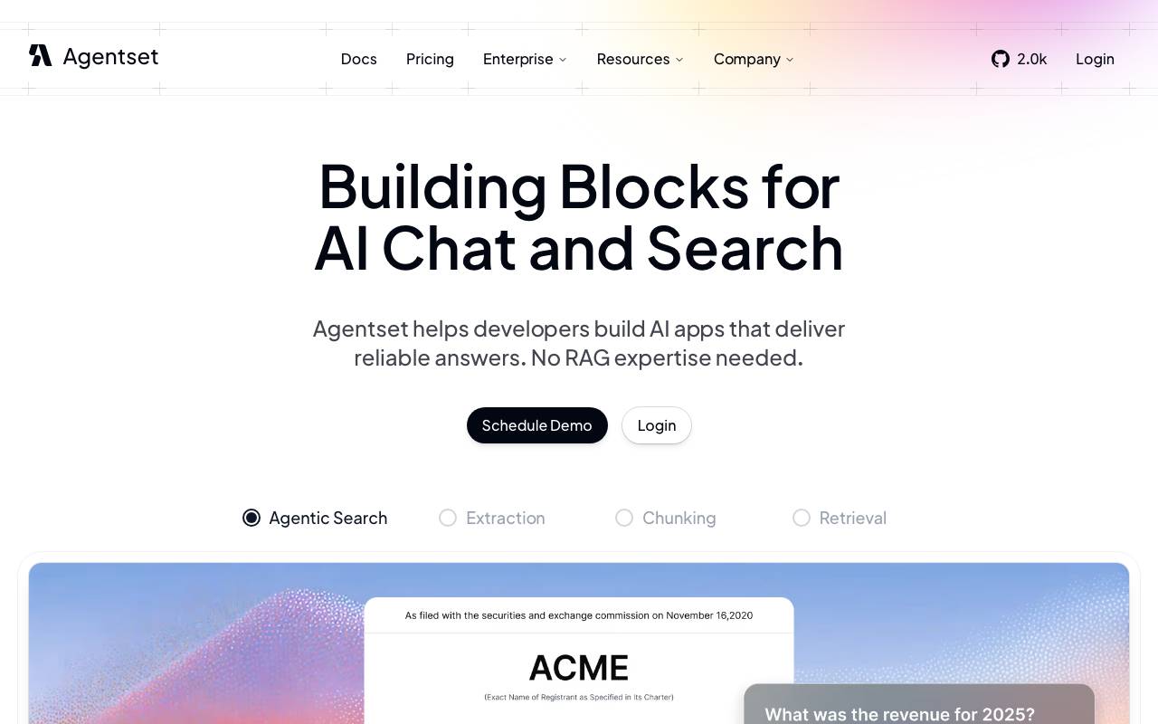 Agentset website preview