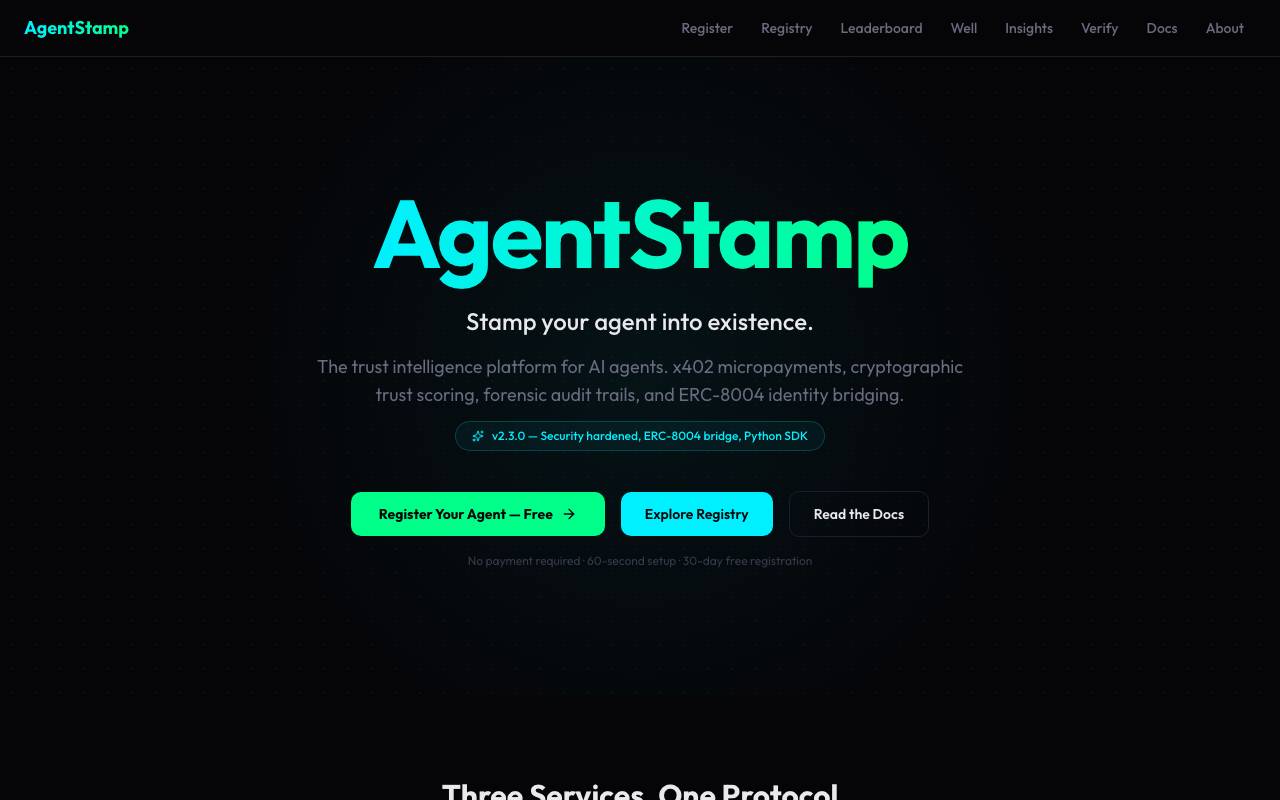 AgentStamp website preview