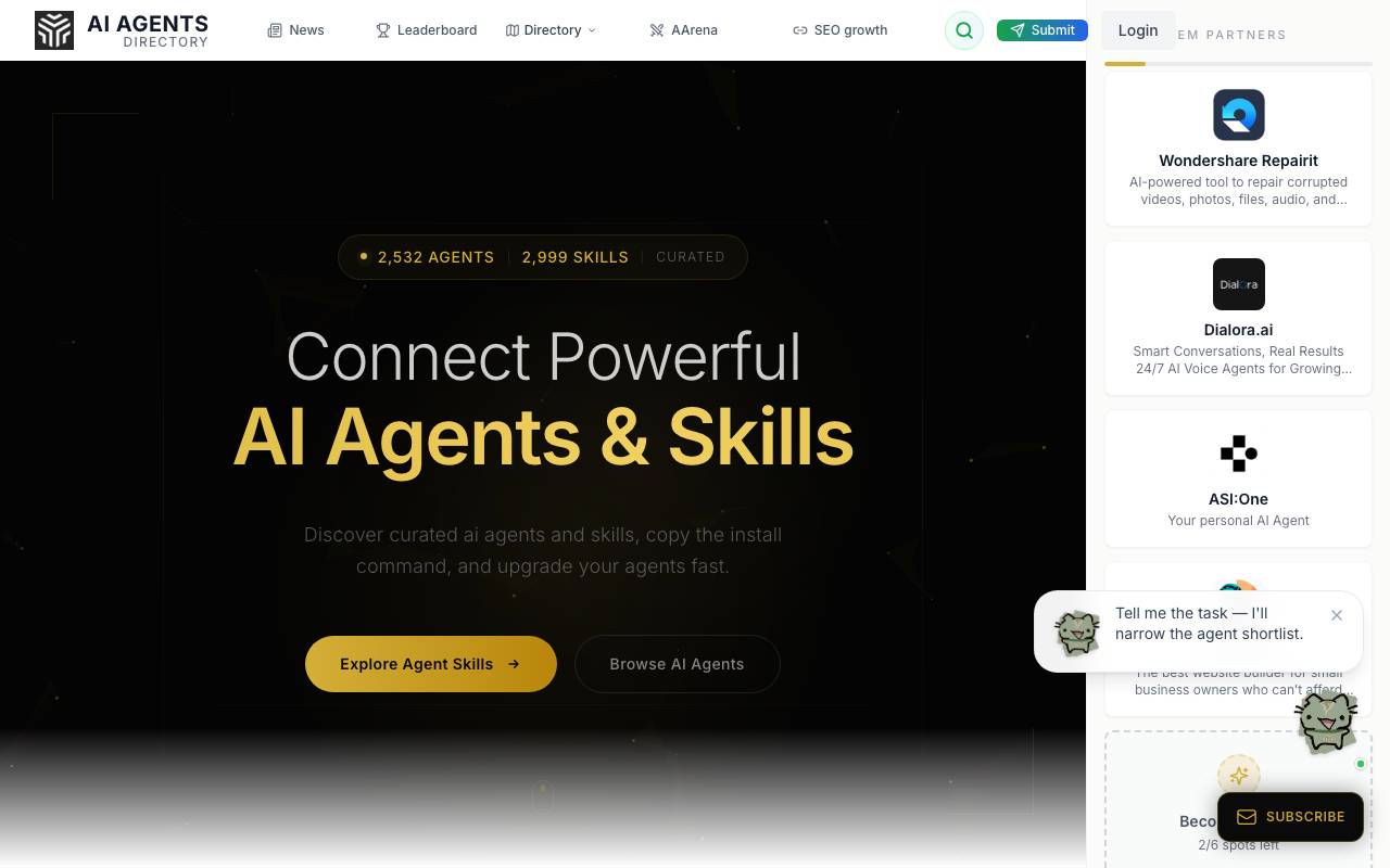 AI Agents Directory website preview