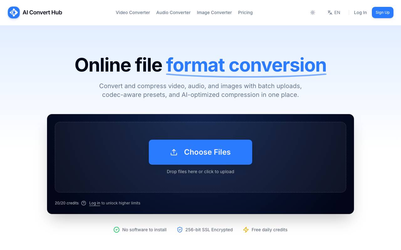 AI Convert Hub website preview