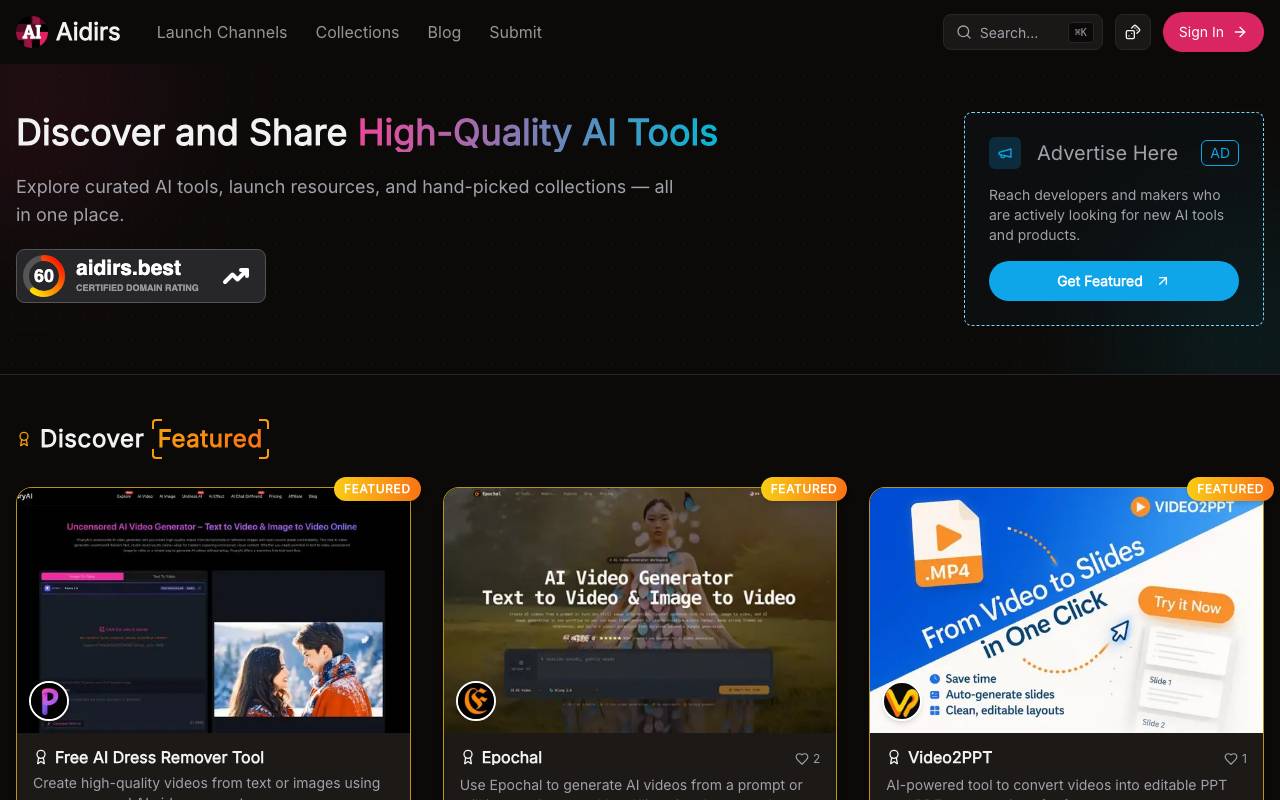 AI Dirs website preview