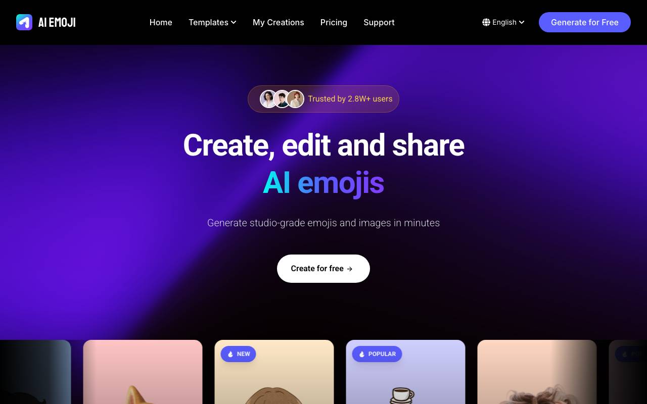 AI Emoji website preview