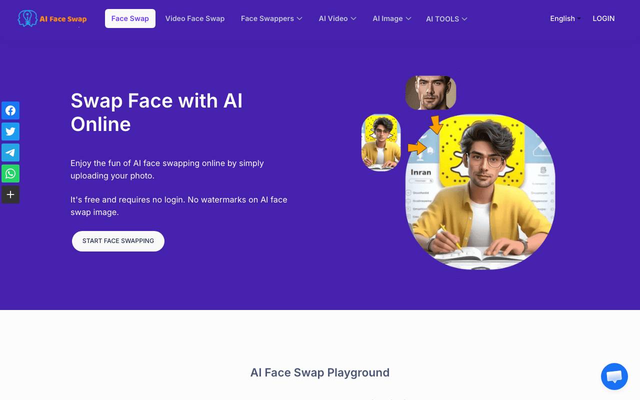 AI Face Swap website preview