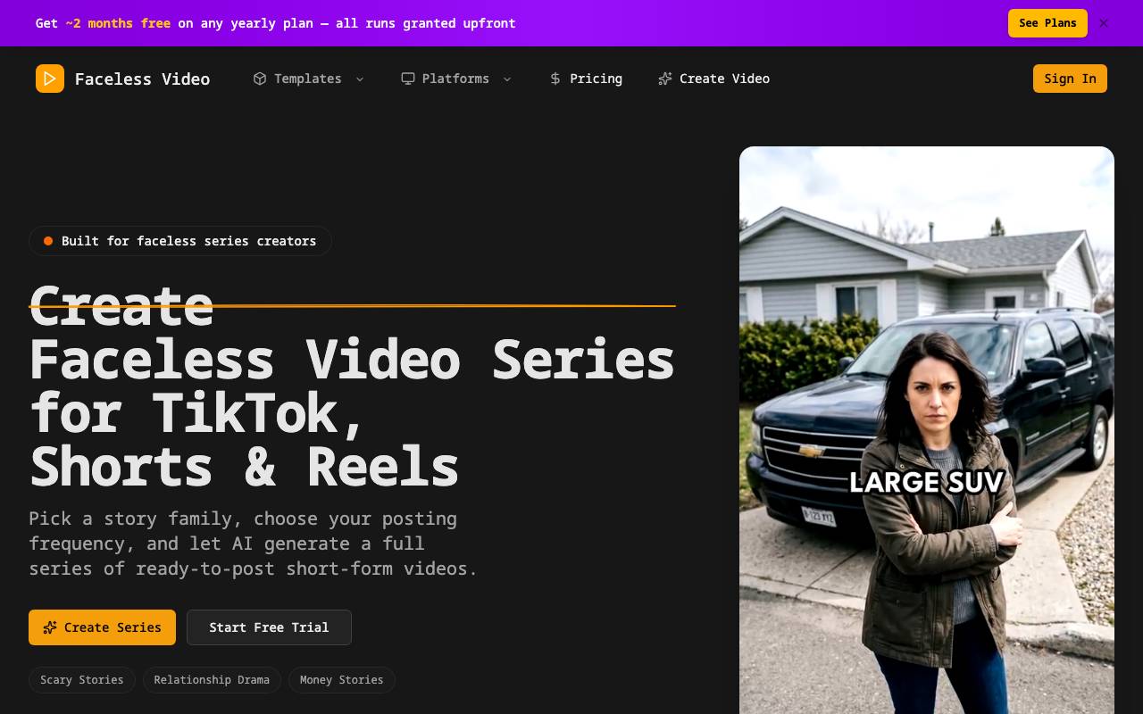 AI Faceless Video Generator screenshot