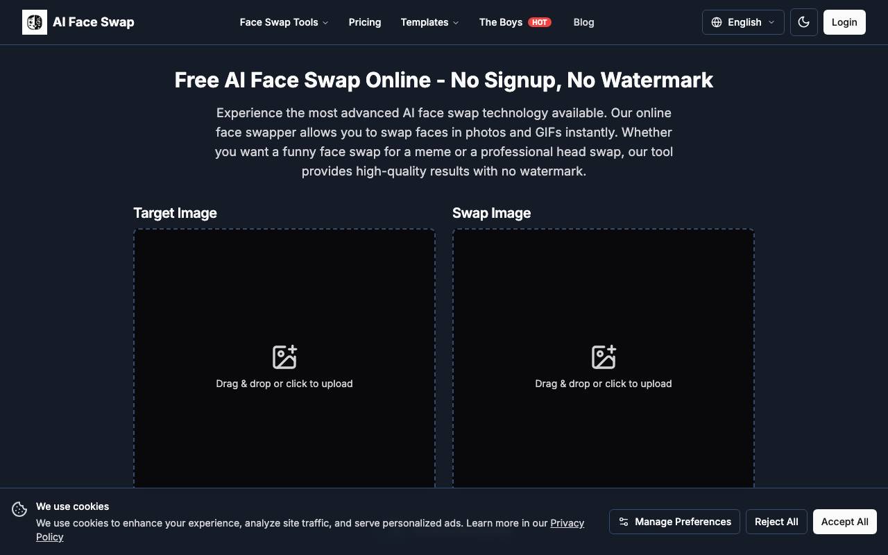 AI FACESSWAP website preview