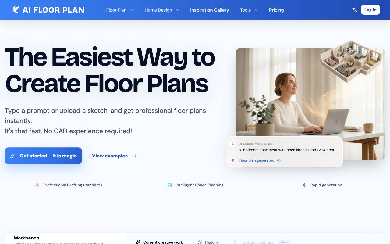 AI Floor Plan Generator website preview