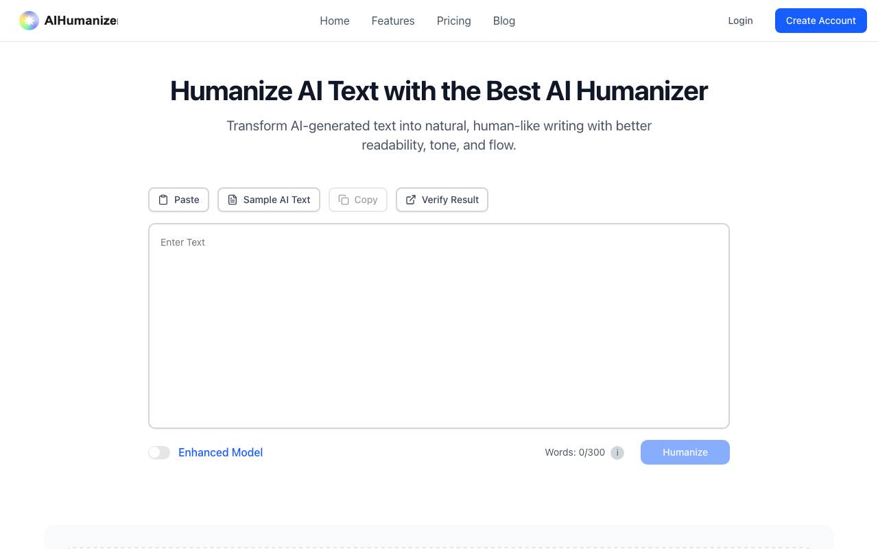AI Humanizer website preview