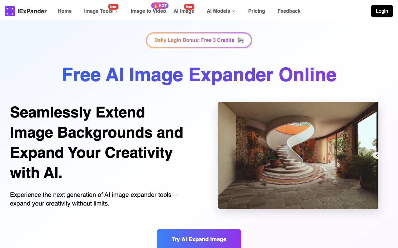 AI Image Expander | iExPander website preview