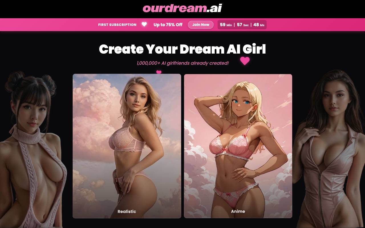 AI Image Generator NSFW website preview