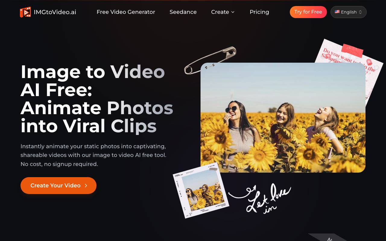 AI Image to Video website preview