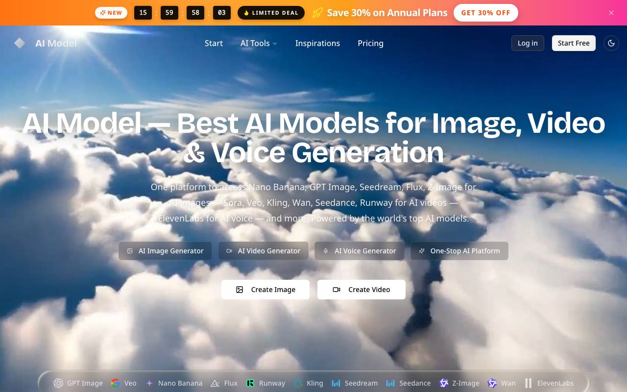 AI Model website preview