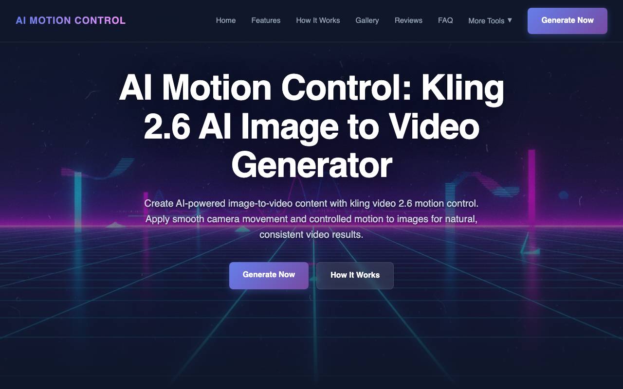 AI Motion Control website preview