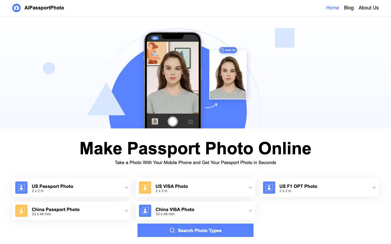 AI Passport Photo website preview