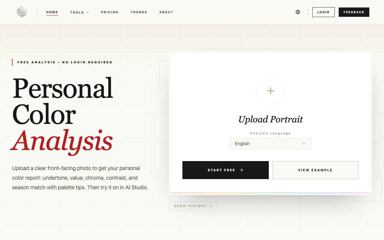 AI Personal Color Analysis website preview