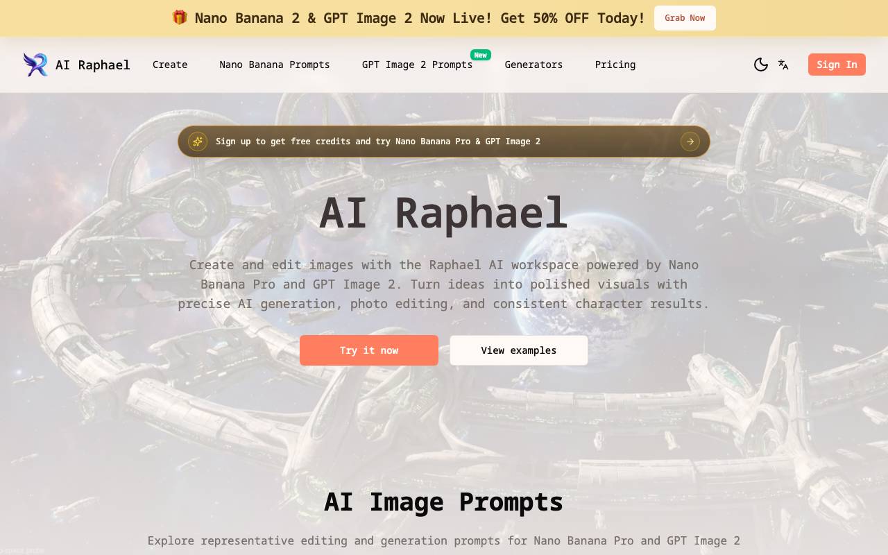 AI Raphael website preview