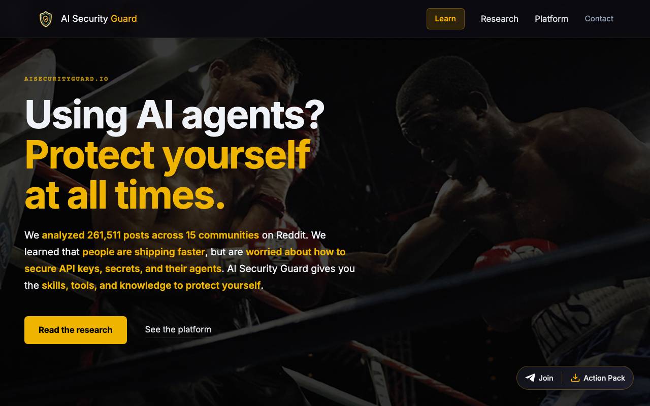 AI Security Guard website preview