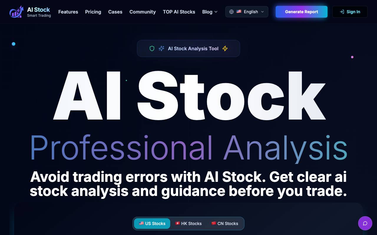 AI stock website preview