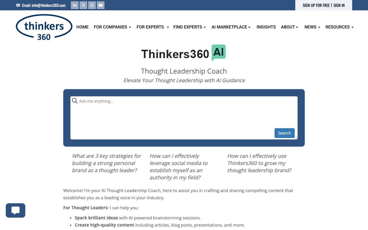 AI Thought Leadership Coach website preview