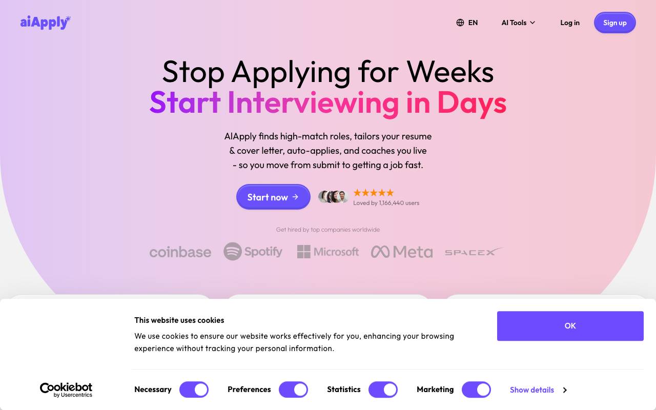 AIApply website preview