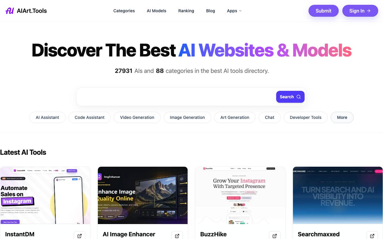 AIArt.Tools website preview