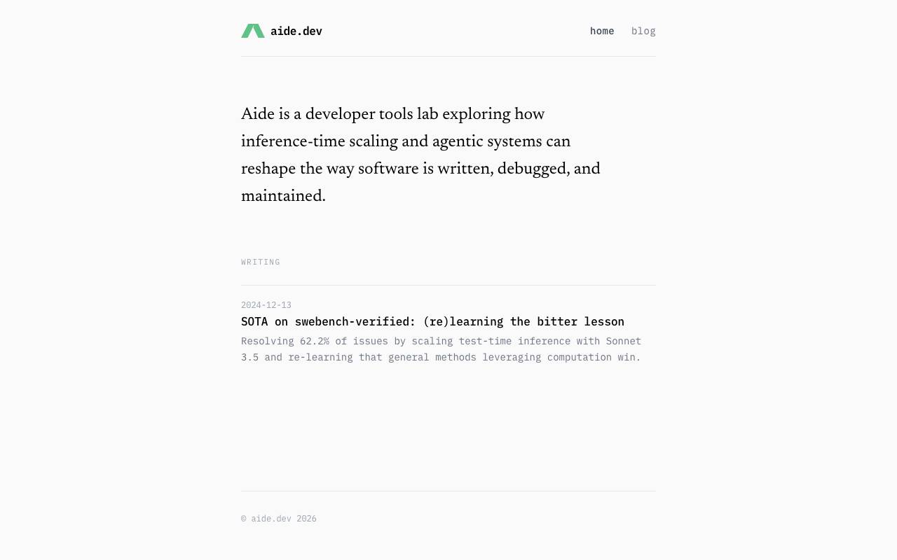 Aide website preview