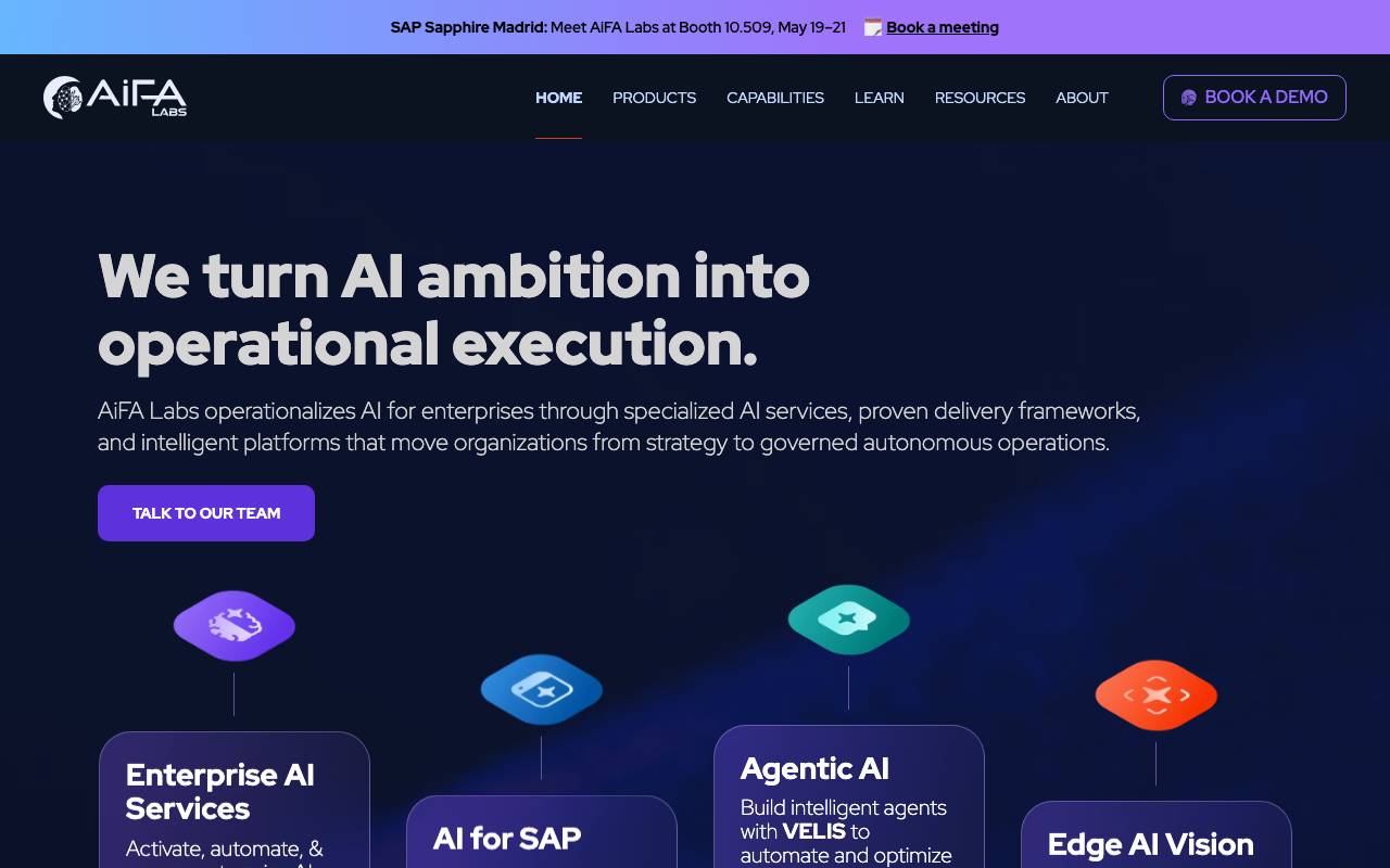 AiFA Labs website preview