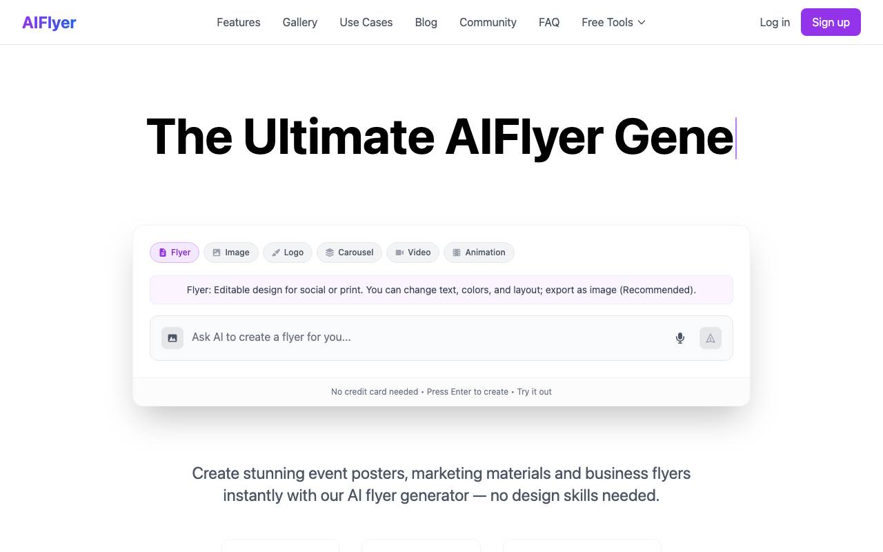 AIFlyer website preview