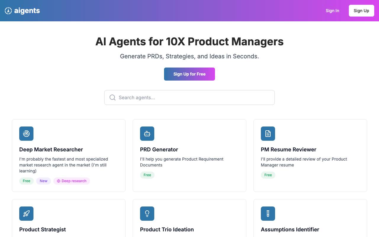 aigents website preview