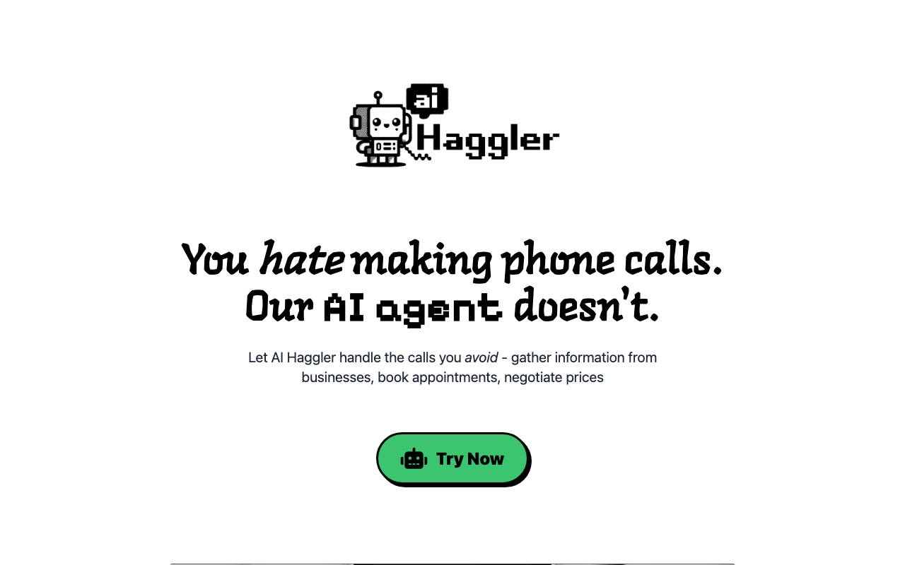 AIHaggler website preview
