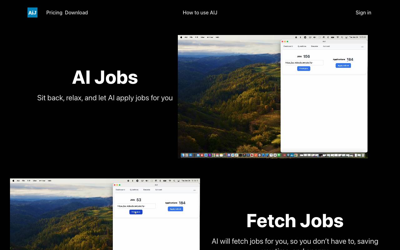 AIJ - AI Jobs website preview