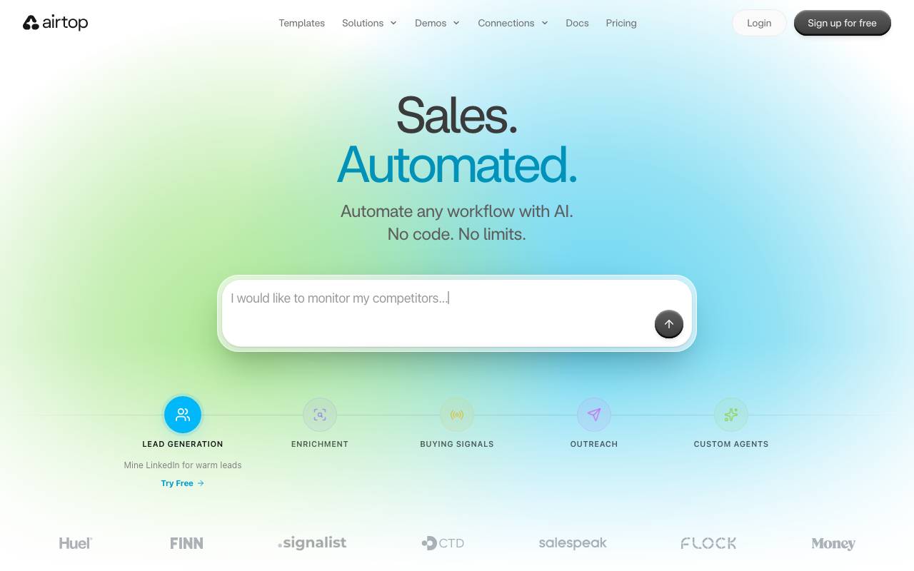 Airtop AI website preview